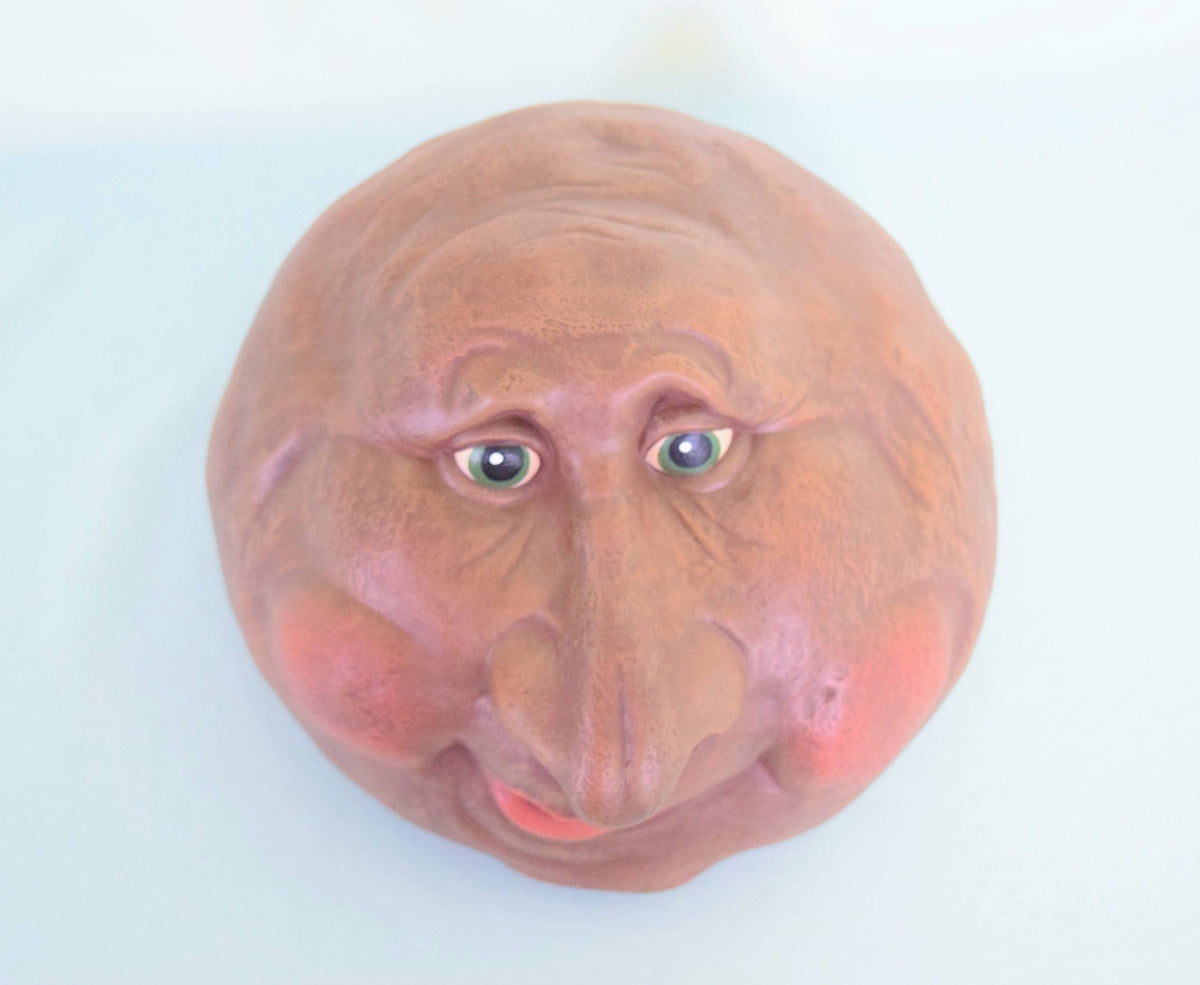 Ceramic Grinning Rock Garden Sculpture