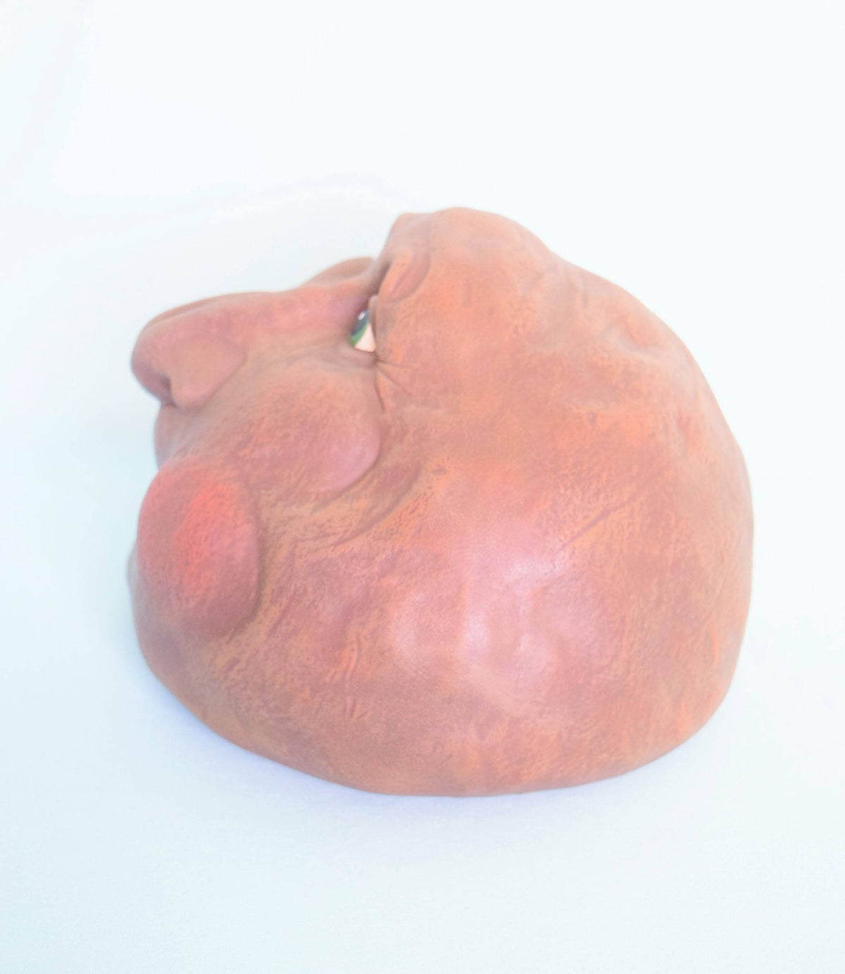 Ceramic Grinning Rock Garden Sculpture