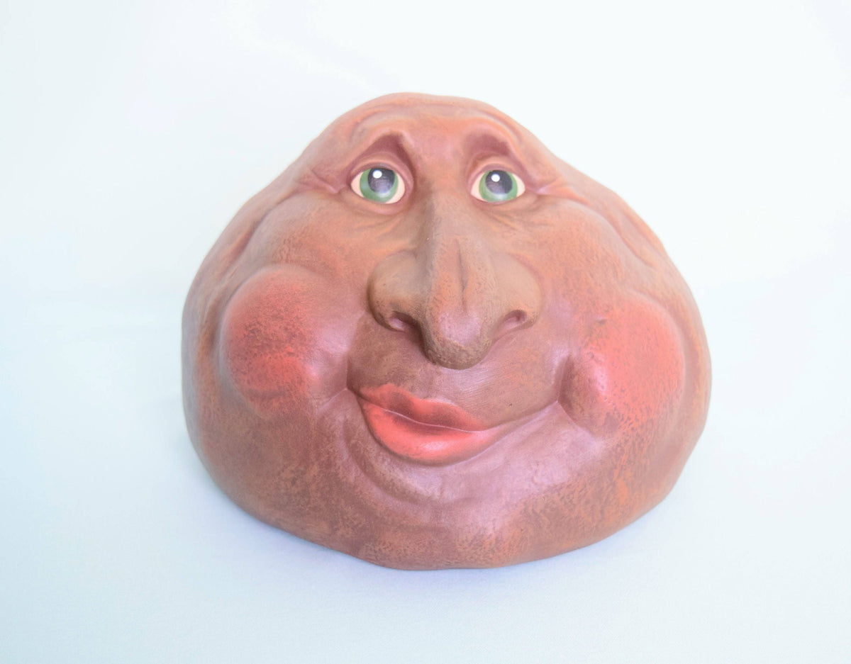 Ceramic Grinning Rock Garden Sculpture