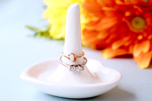 Handmade Heart Ceramic Wedding Ring Dish