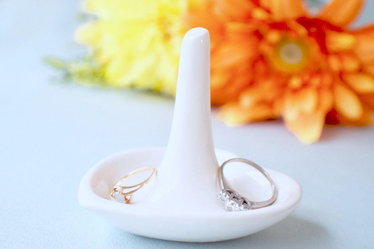 Handmade Heart Ceramic Wedding Ring Dish