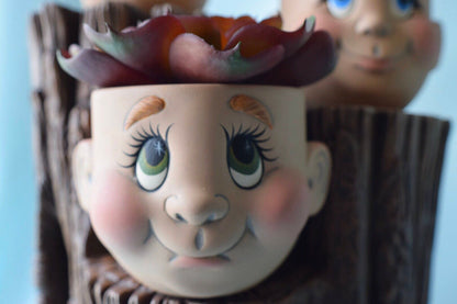 Ceramic Face Flower Pot Planter for Home and Garden Decor
