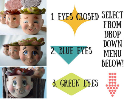 Ceramic Face Flower Pot Planter for Home and Garden Decor