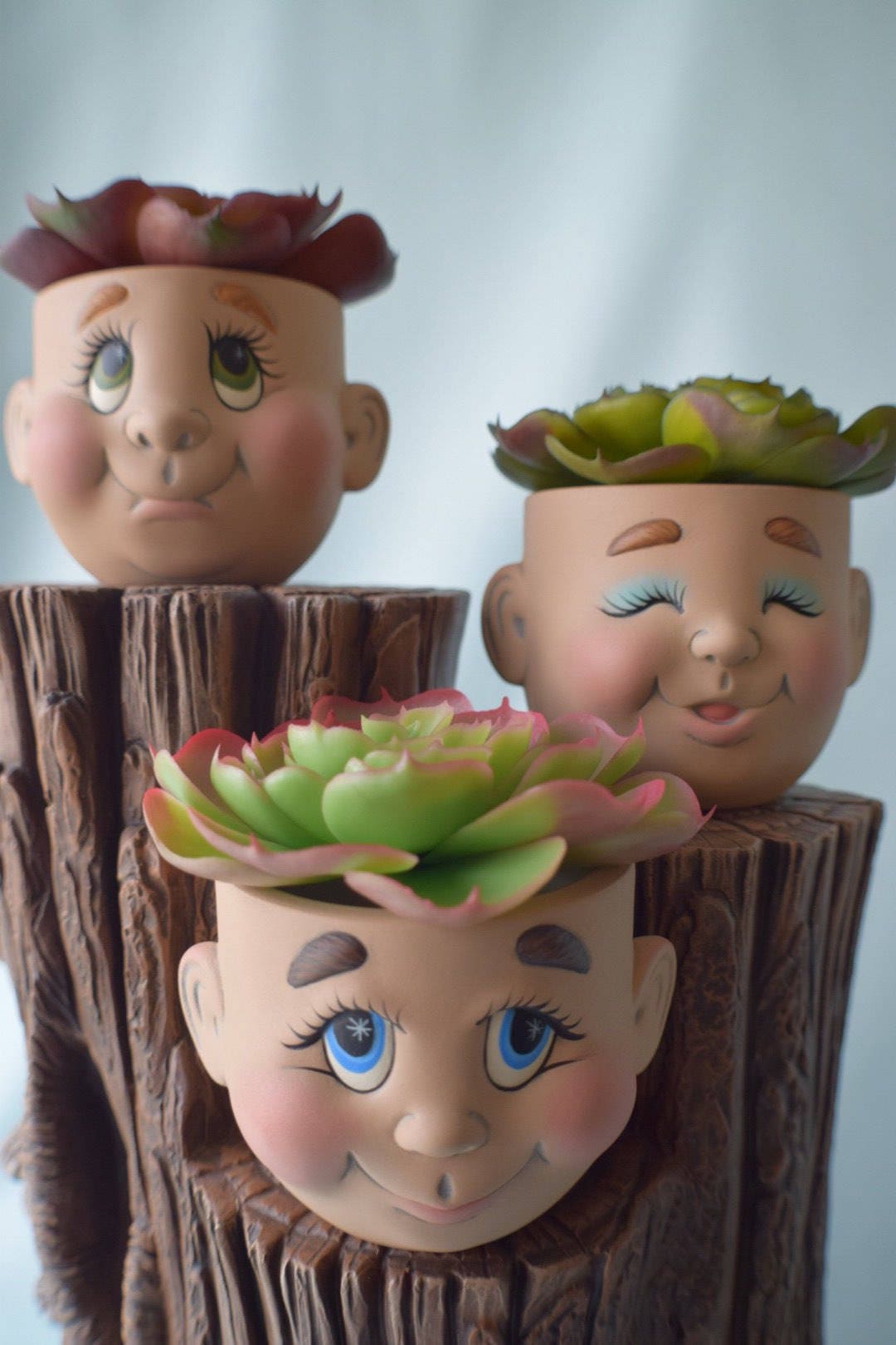 Ceramic Face Flower Pot Planter for Home and Garden Decor