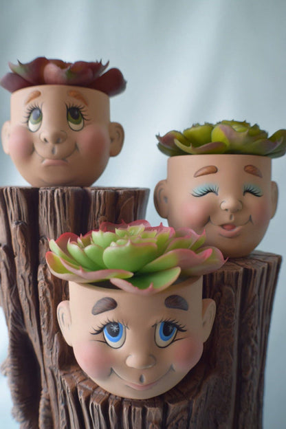 Ceramic Face Flower Pot Planter for Home and Garden Decor