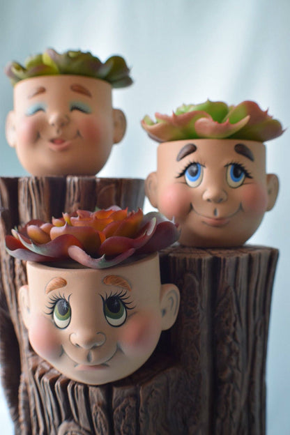 Ceramic Face Flower Pot Planter for Home and Garden Decor