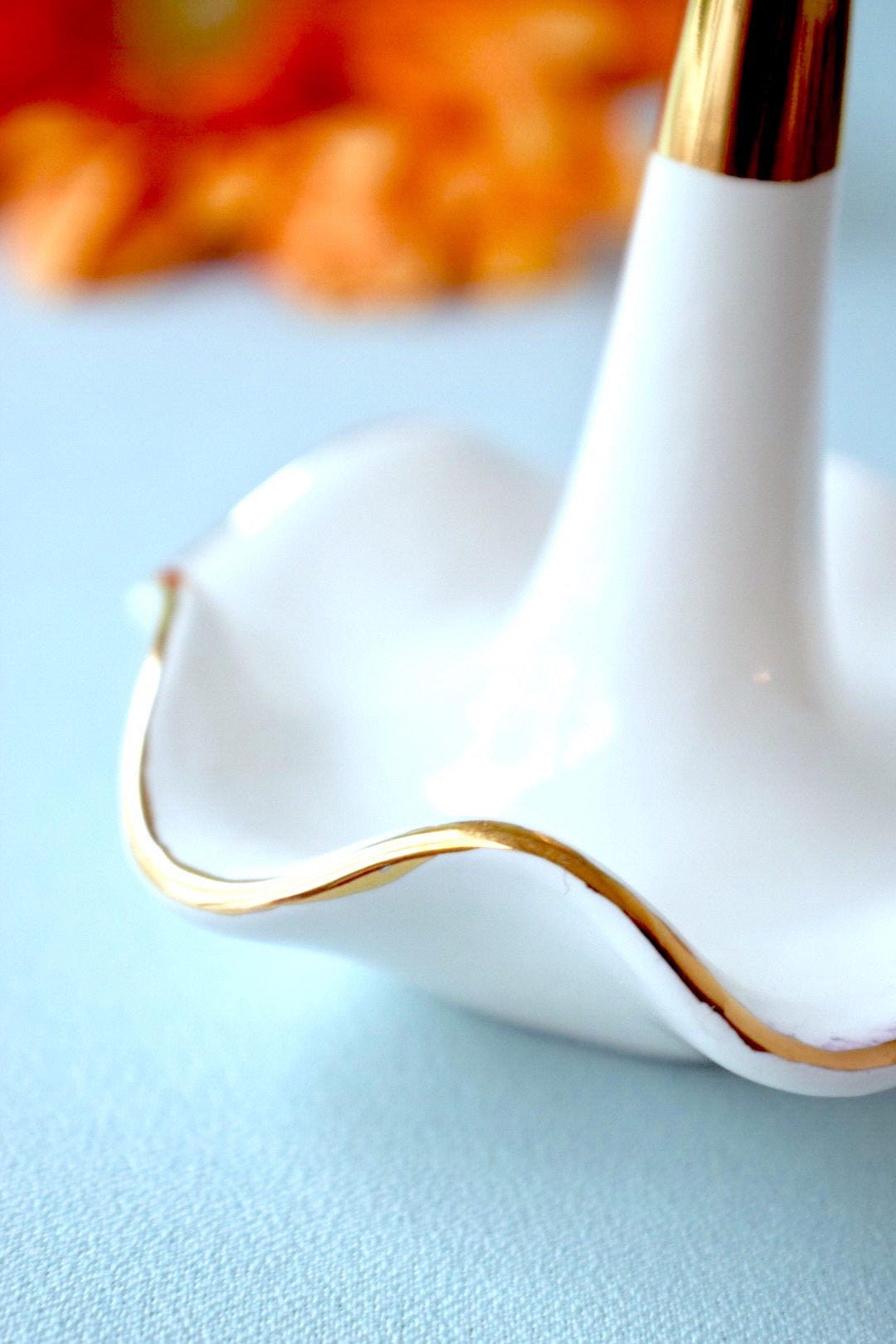 Gold Ceramic Ring Dish for Weddings and Bridal Gifts