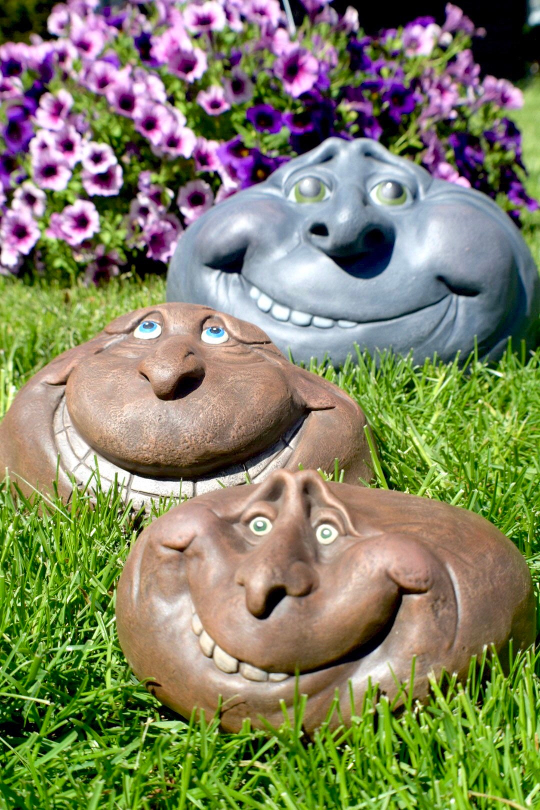 Large Ceramic Garden Rock Outdoor Decor