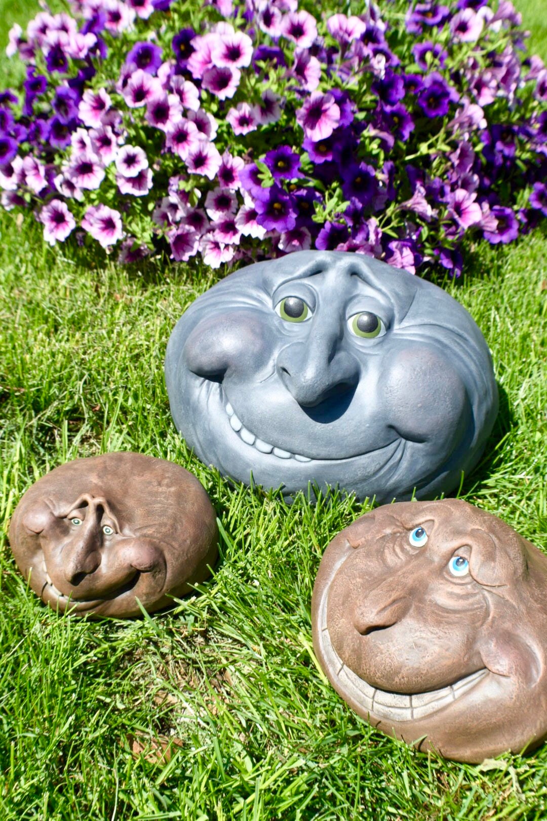 Large Ceramic Garden Rock Outdoor Decor
