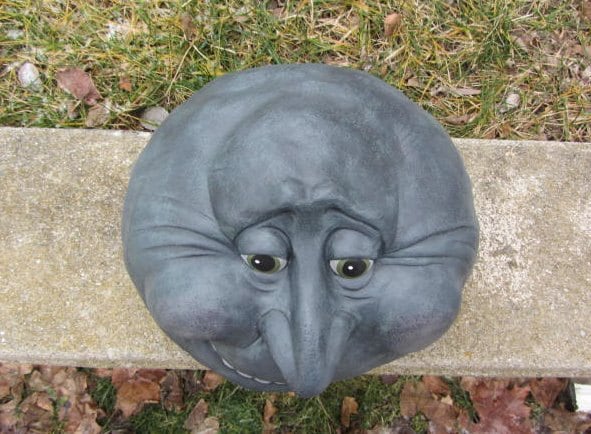 Large Ceramic Garden Rock Outdoor Decor