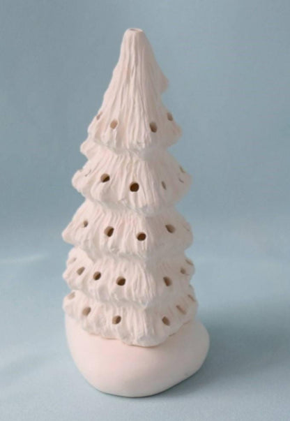 Ceramic Christmas Tree In Bisque - 5.75 Inches Tall - Diy