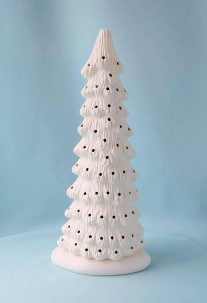 9-Inch Bisque Ceramic Christmas Tree, Ready to Paint