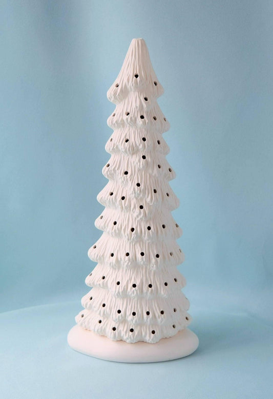 9-Inch Bisque Ceramic Christmas Tree, Ready to Paint