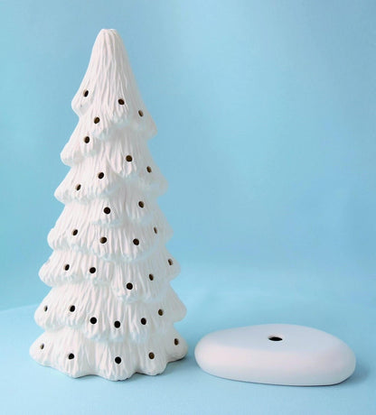 9-Inch Bisque Ceramic Christmas Tree, Ready to Paint