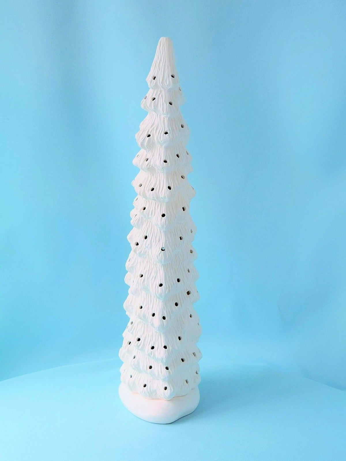 16-Inch Bisque Ceramic Christmas Tree, Ready to Paint