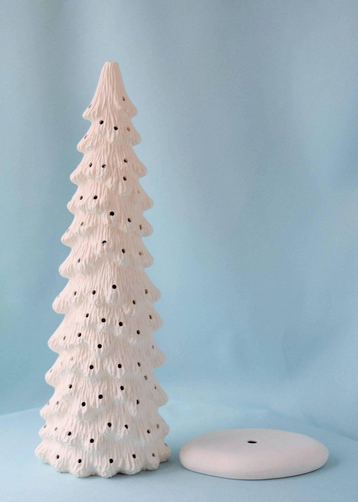 Ceramic Christmas Tree In Bisque - Slim Christmas Tree - 10.5 Inches Tall - Diy
