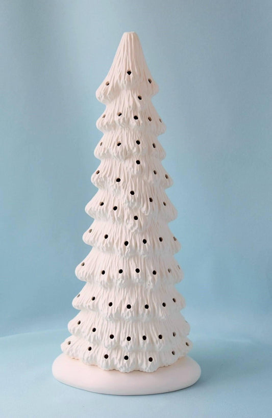 Ceramic Bisque Holiday Village Tree - 13" Tree - Diy