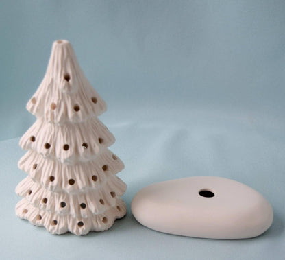 Ceramic Christmas Tree In Bisque - 5.75 Inches Tall - Diy