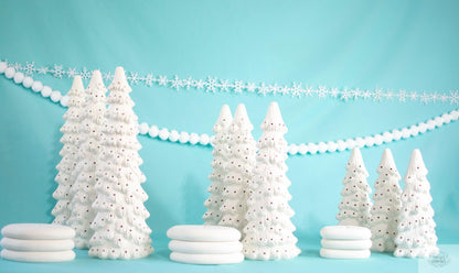 The 9 Bulk Bisque Christmas Trees | Ready To Paint Christmas Trees | Set Of 9 | 3 Of Each Size | Christmas Decorations | Diy 