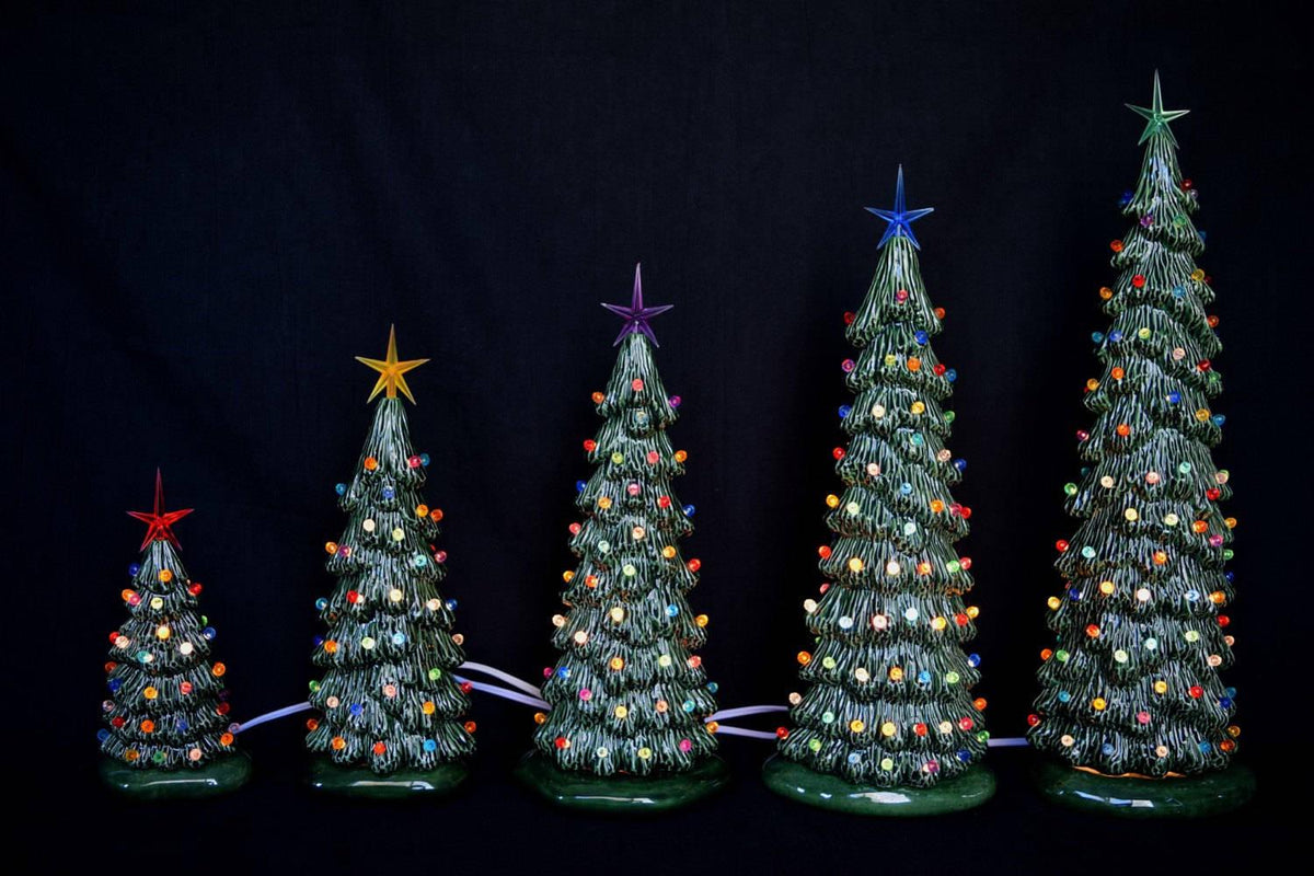 The 9 Bulk Bisque Christmas Trees | Ready To Paint Christmas Trees | Set Of 9 | 3 Of Each Size | Christmas Decorations | Diy 