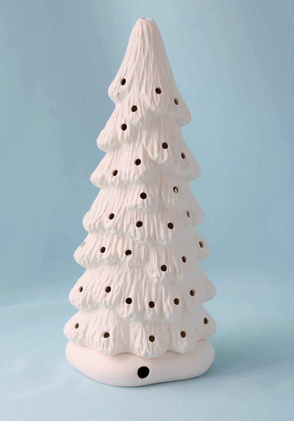 9-Inch Bisque Ceramic Christmas Tree, Ready to Paint