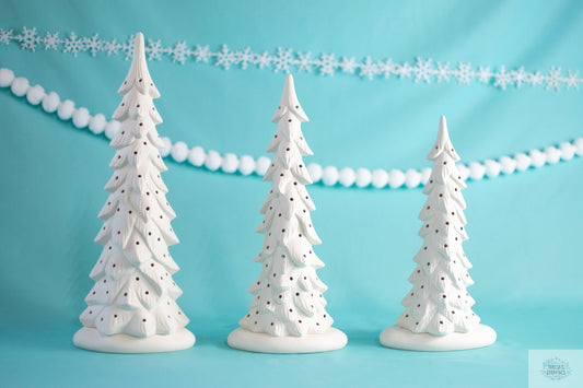 Bisque Wispy Tree | Ceramic Christmas Tree | Diy Gift Idea | Select Your Size + Style