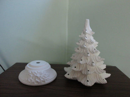 Vintage Style Ceramic Christmas Tree | Bisque | Diy 16"