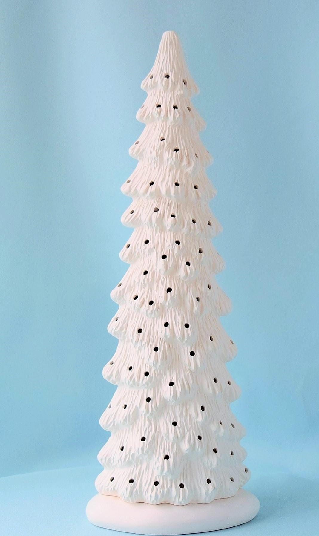 16-Inch Bisque Ceramic Christmas Tree, Ready to Paint