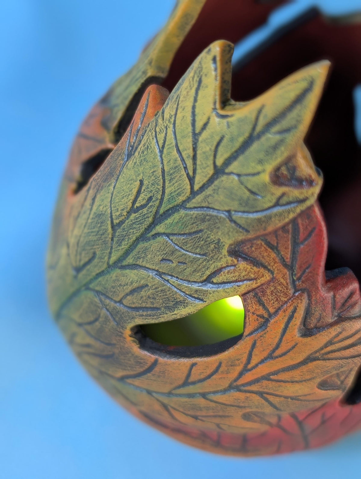 Ceramic Maple Leaf Candle Holder for Fall Decor