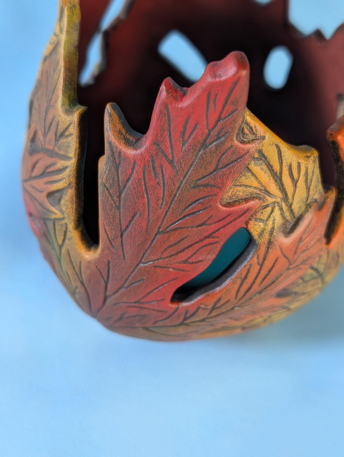 Ceramic Maple Leaf Candle Holder for Fall Decor