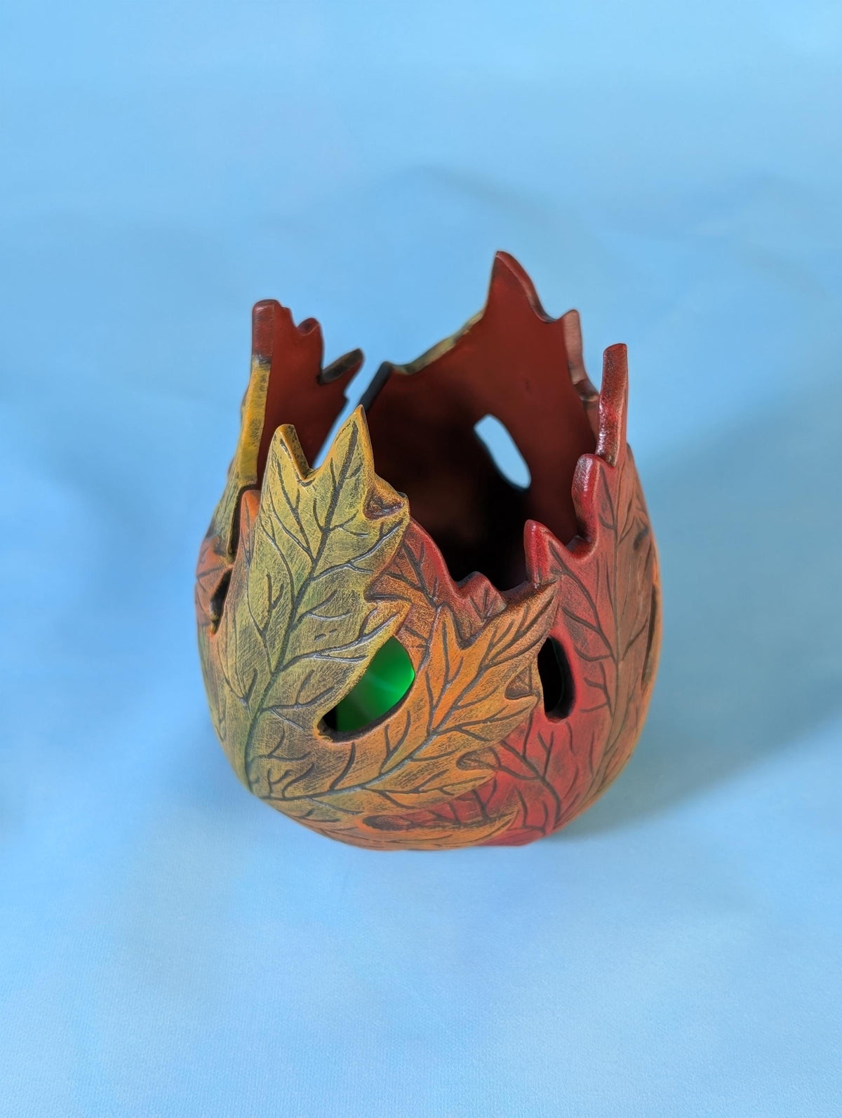 Ceramic Maple Leaf Candle Holder for Fall Decor