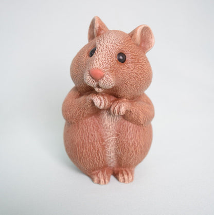 Ceramic Hamster Pair Figurines for Wedding and Garden Decor